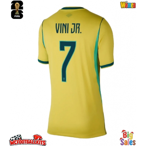 Brazil Vinicius Junior #7 Replica Home Stadium Shirt for Women World Cup 2026 Short Sleeve